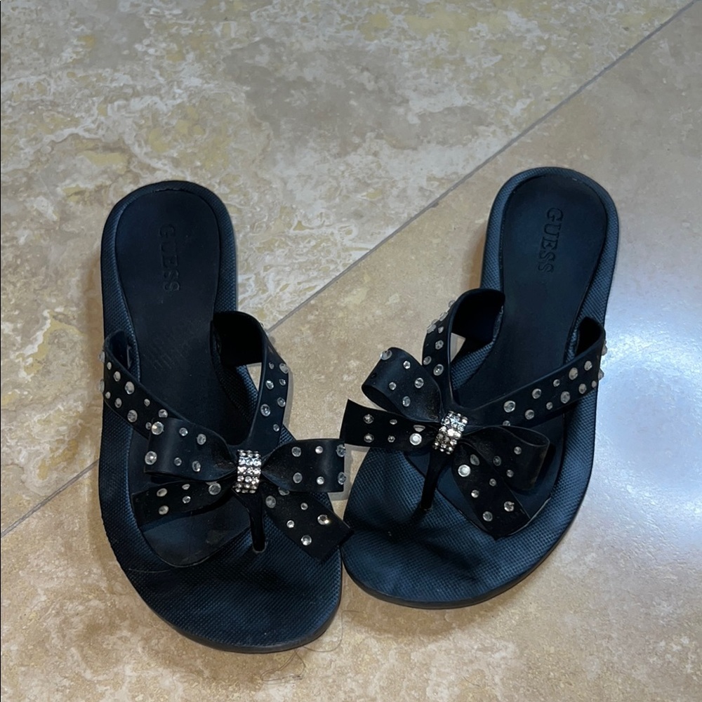 💕GUESS Black Women's Sandals with Bow Detail💕